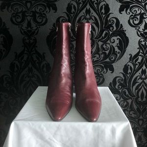 Walter Steiger burgundy zip-up leather ankle boots